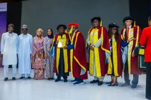At the induction ceremony of Alhaji Aliko Dangote, CON, as an Honorary Fellow of the Nigerian Academy of Engineering in Lagos