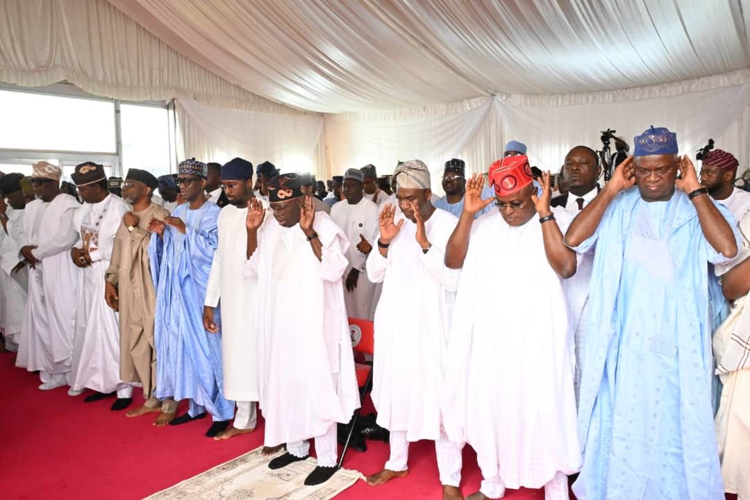 Tinubu Calls for Unity, Compassion and Tolerance During Eid-el-Kabir Prayers in Lagos